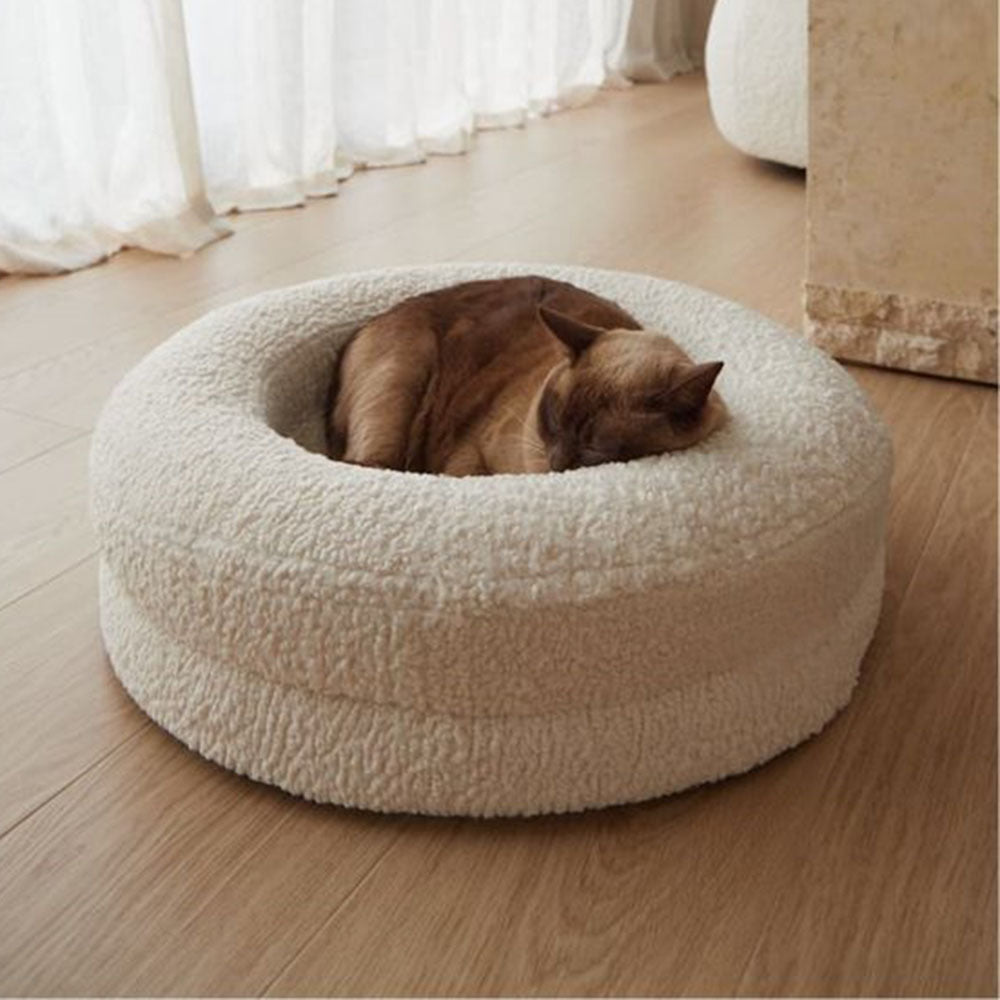 The Ultimate Comfort: Solid Color Round Pet Bed Cozy Nest