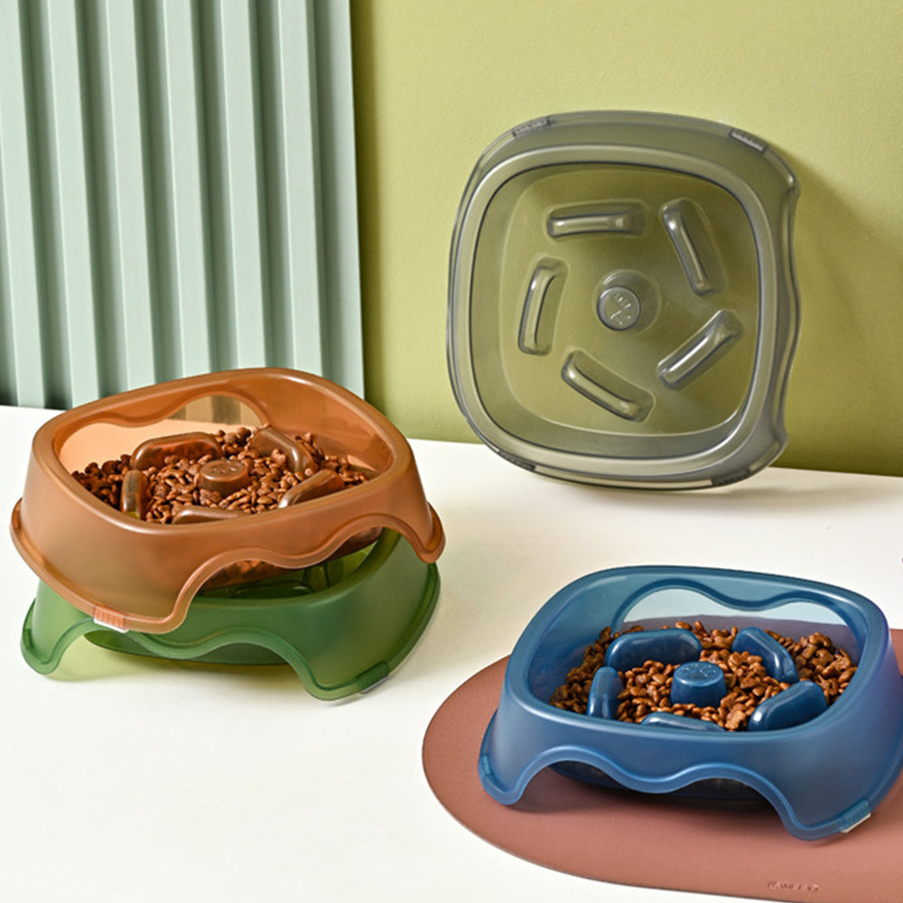 Slow Anti-Choking Plastic Pet Water And Food Bowl