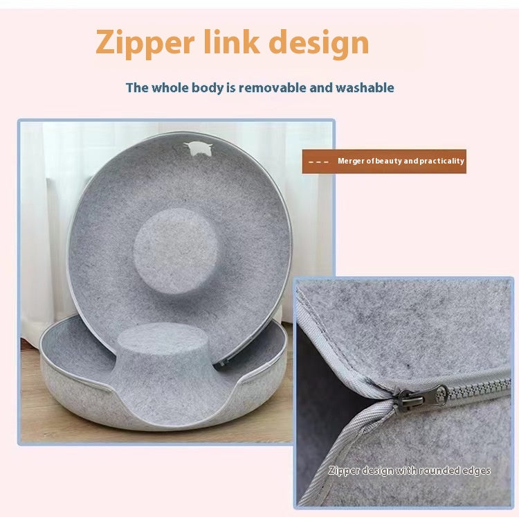 Comfortable Round Pet Bed Tunnel Cozy Sleeping Spot