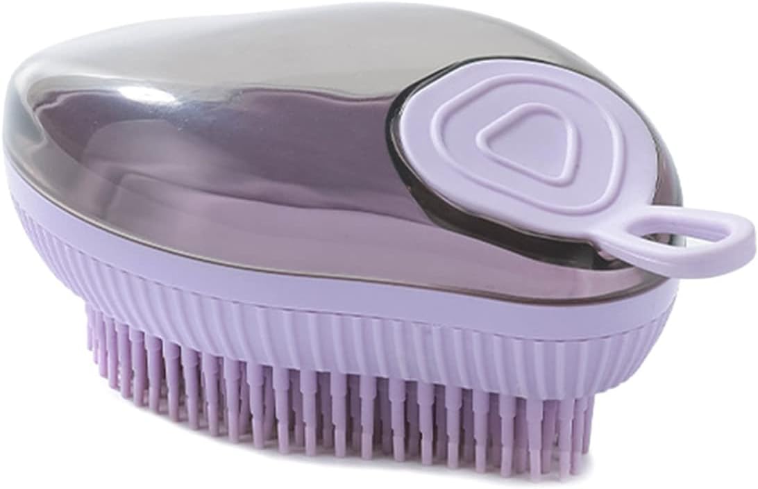 Silicone Pet Bath Massage Brush With Soap Dispenser Grooming