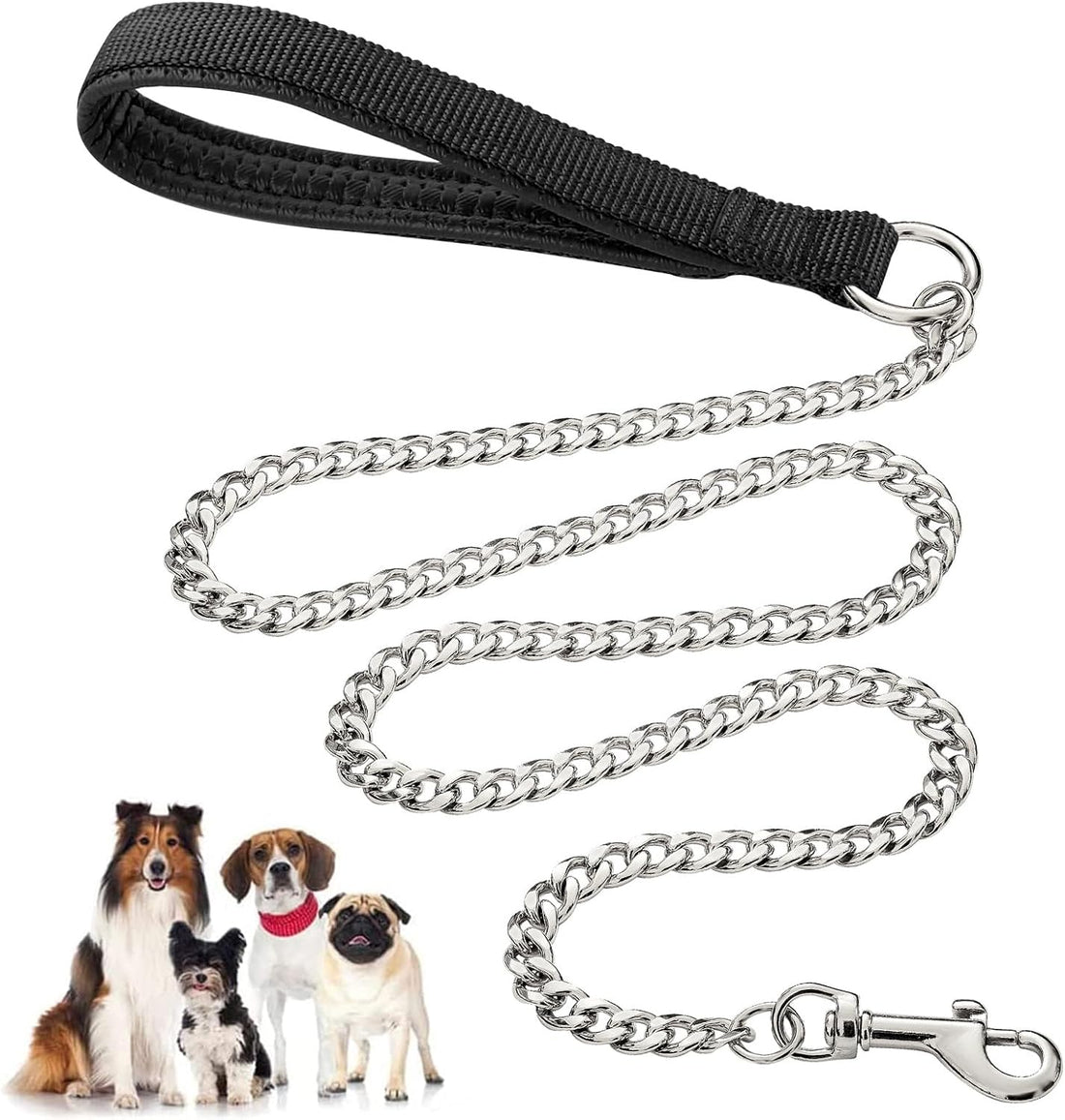 Heavy Duty Metal Pet Leash Chew Proof Chain Handle