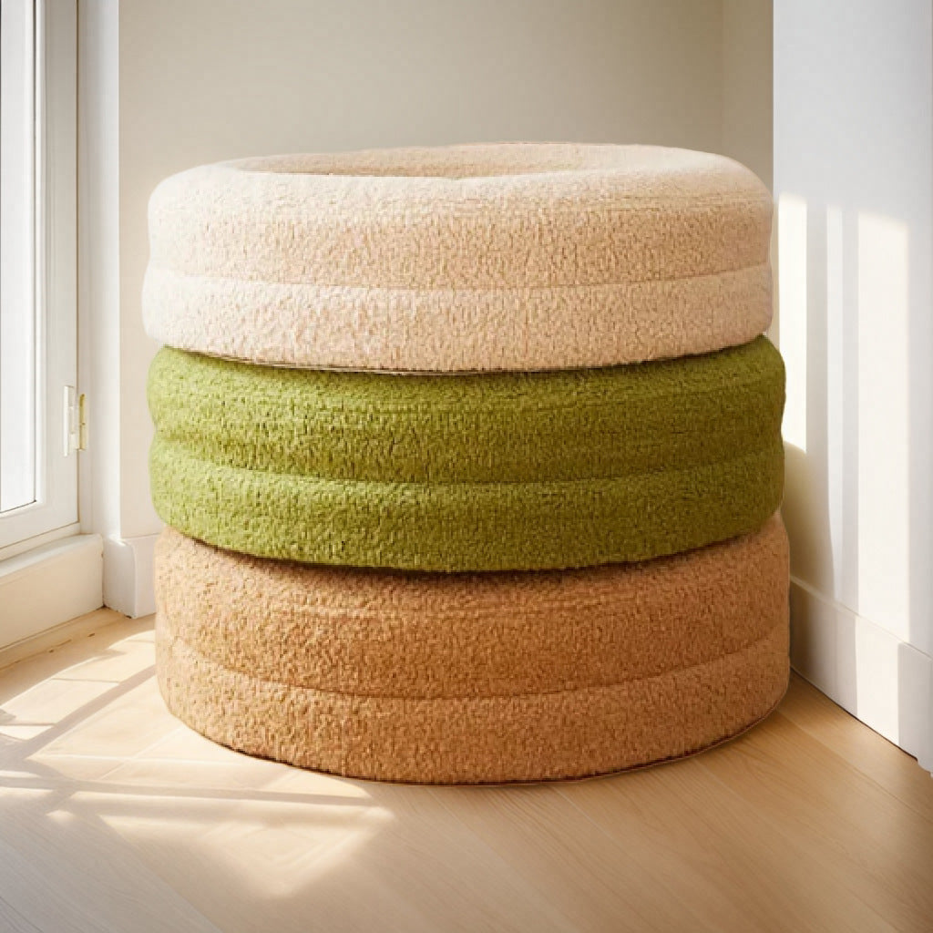 Solid Color Round Pet Bed Cozy Nest