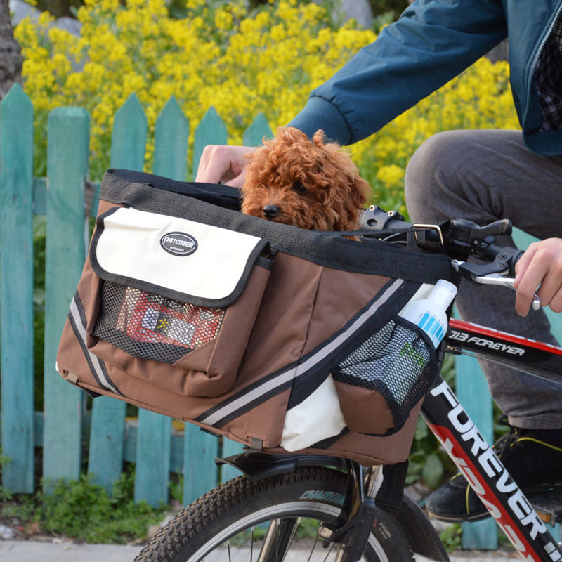 Pet Bicycle Carrier Front Basket Removable Bike Bag