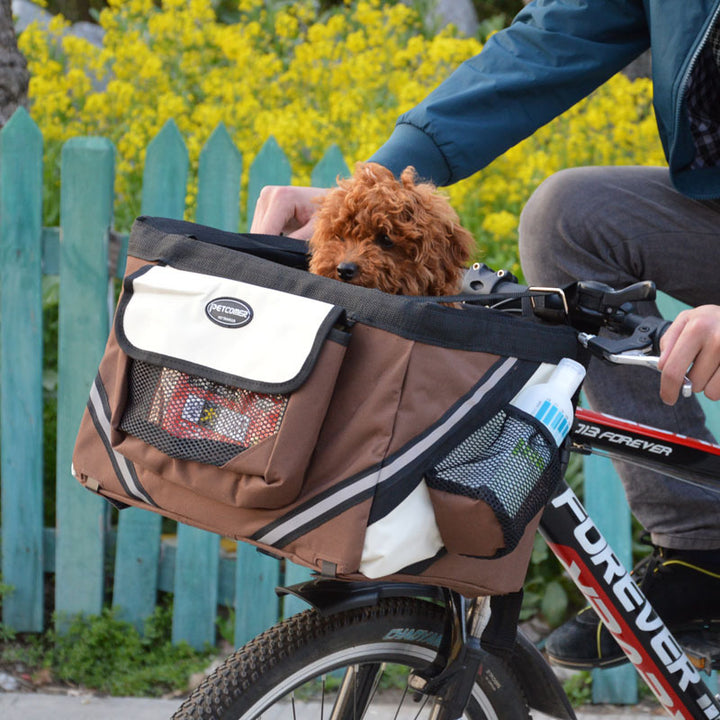 Pet Bicycle Carrier Front Basket Removable Bike Bag
