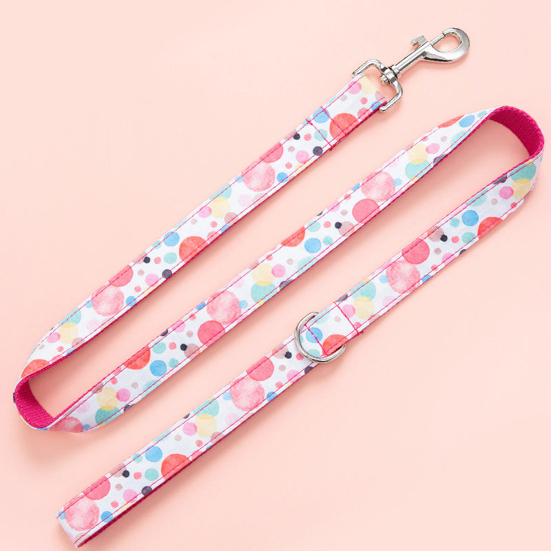Bubble Design Pet Collar And Leash Set