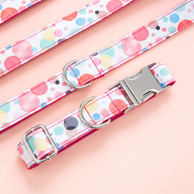 Bubble Design Pet Collar And Leash Set