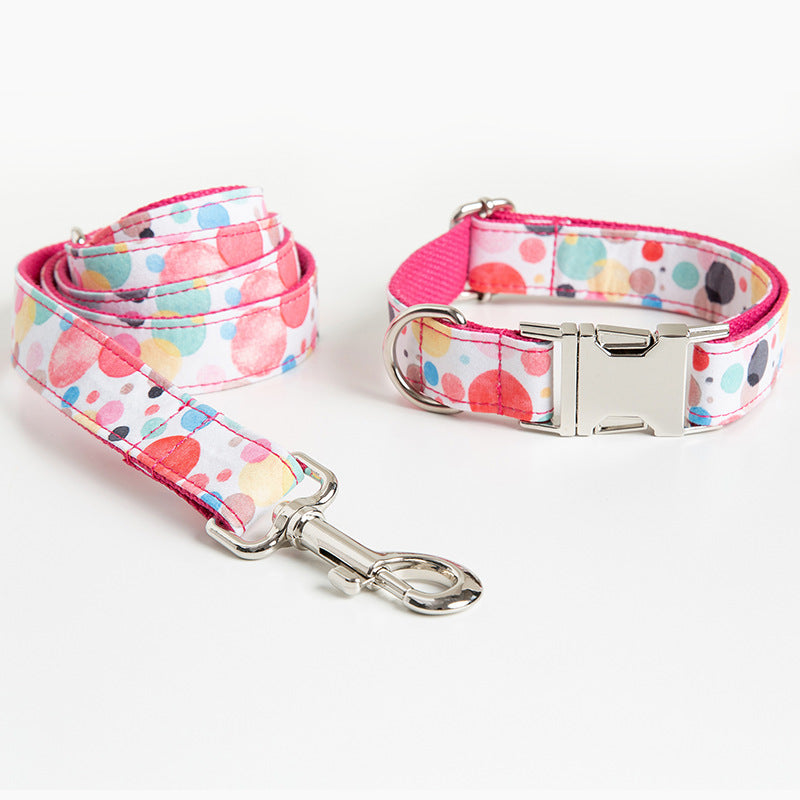 Bubble Design Pet Collar And Leash Set