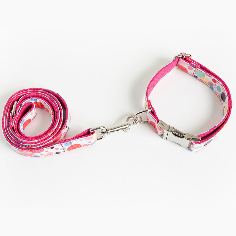 Bubble Design Pet Collar And Leash Set