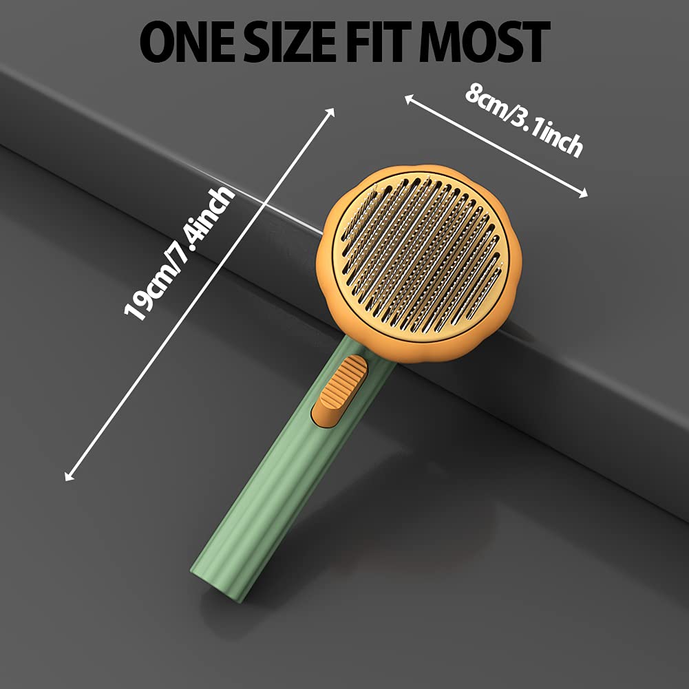 Self-Cleaning Pumpkin Pet Grooming Slicker Brush