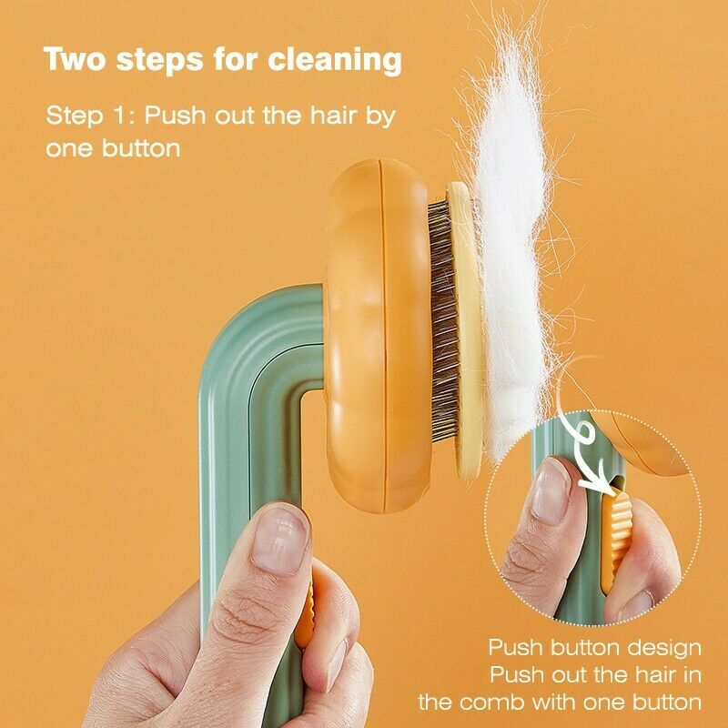 Self-Cleaning Pumpkin Pet Grooming Slicker Brush