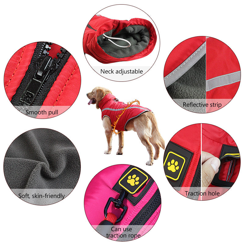 Thickened Windproof Pet Jacket Warm Durable Comfortable Winter