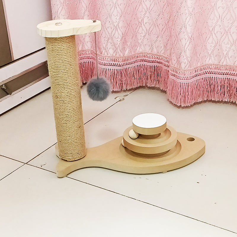 Solid Wood Turntable Bite-Resistant Interactive Pet Toy