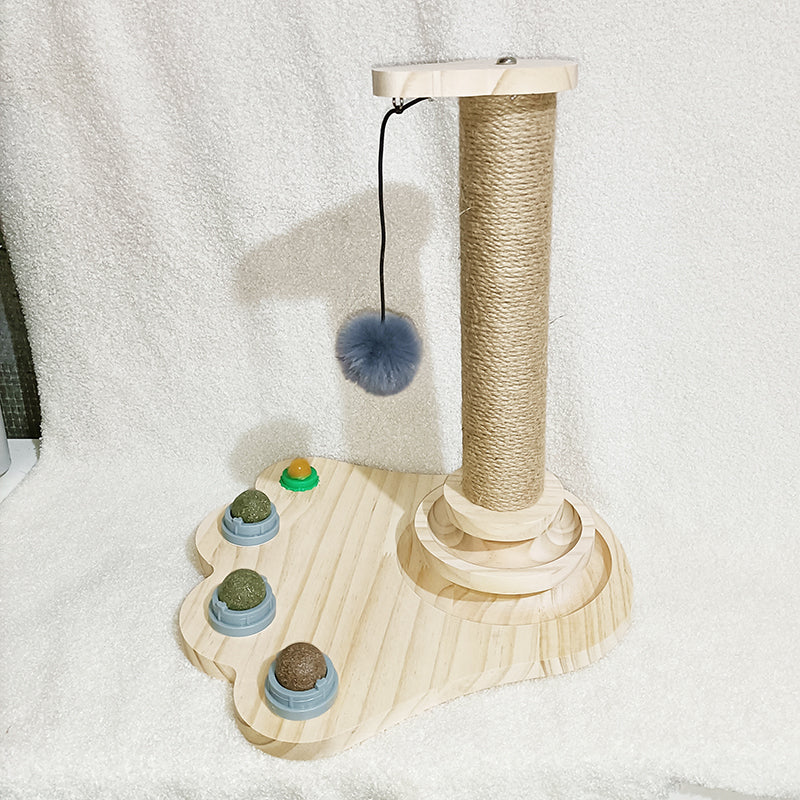Solid Wood Turntable Bite-Resistant Interactive Pet Toy