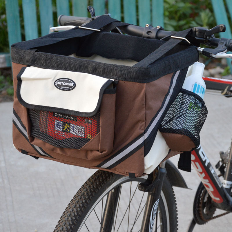 Pet Bicycle Carrier Front Basket Removable Bike Bag