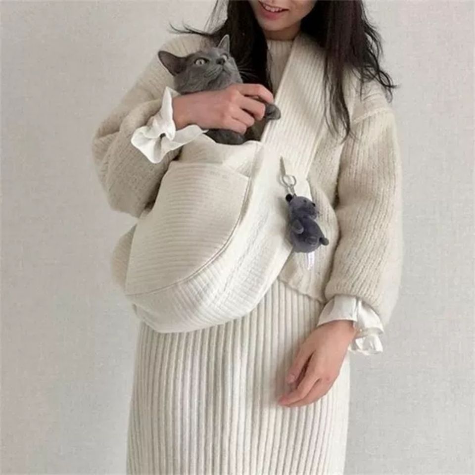 Handmade Pet Carrier Bag Canvas Outdoor Travel Shoulder Tote