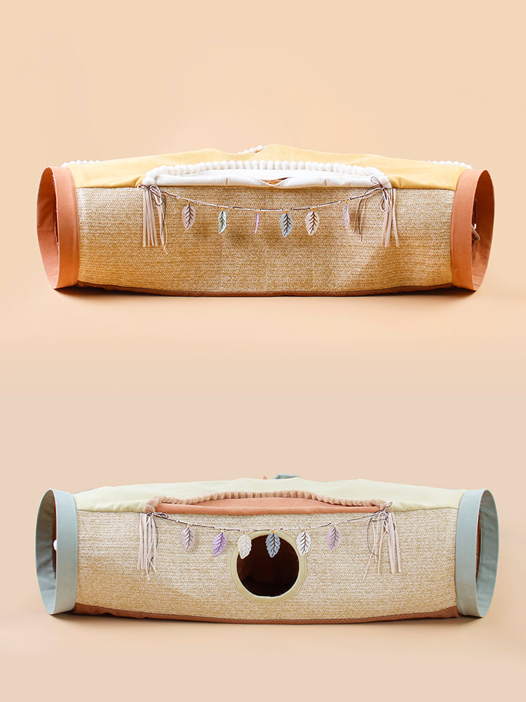 Red Litter Roll Totoro Drilling Hole Interactive Pet Toy
