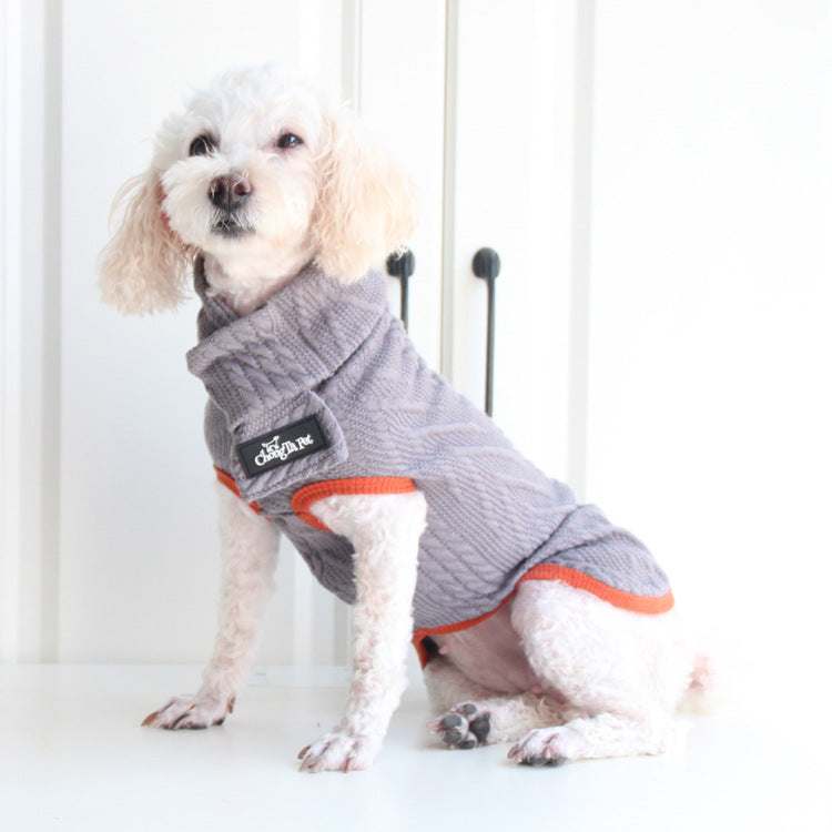 Pet Vintage Twist Sweater Stylish Warm Clothing