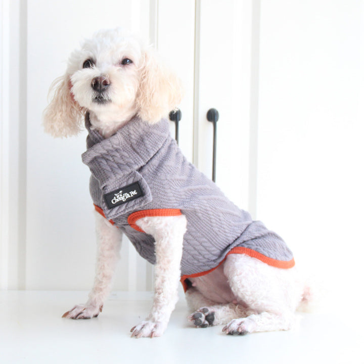 Pet Vintage Twist Sweater Stylish Warm Clothing