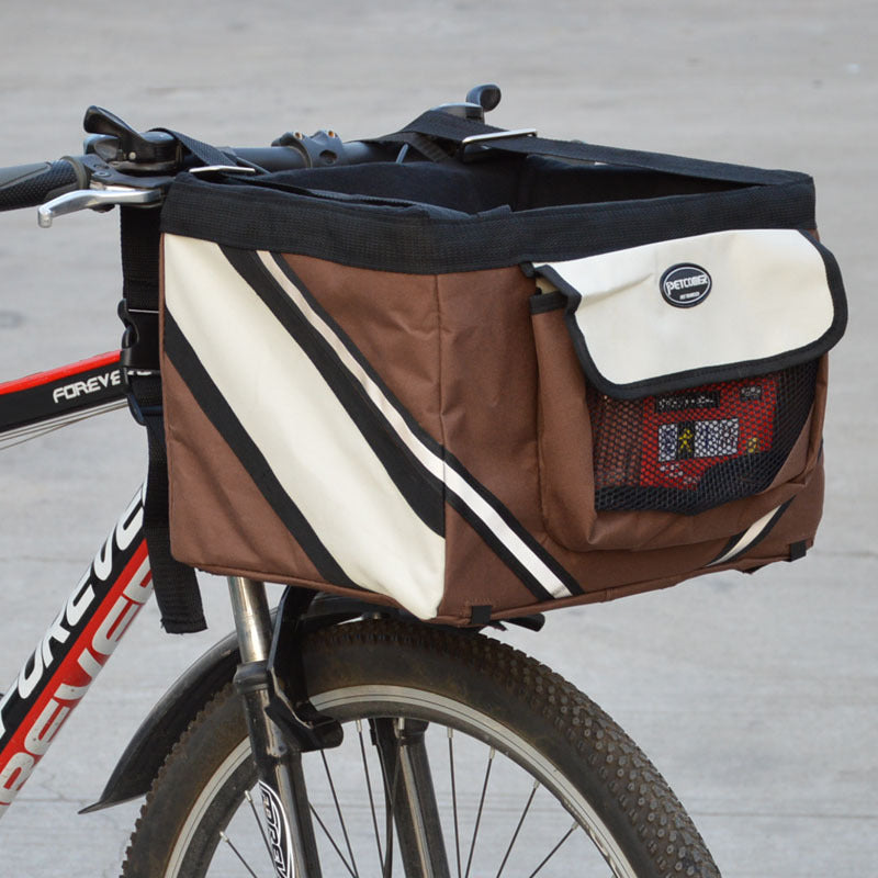 Pet Bicycle Carrier Front Basket Removable Bike Bag