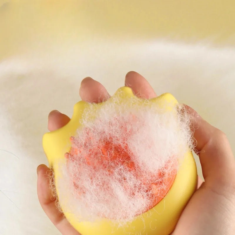 Pet Bath Massage Brush Grooming Comb With Shampoo Dispenser