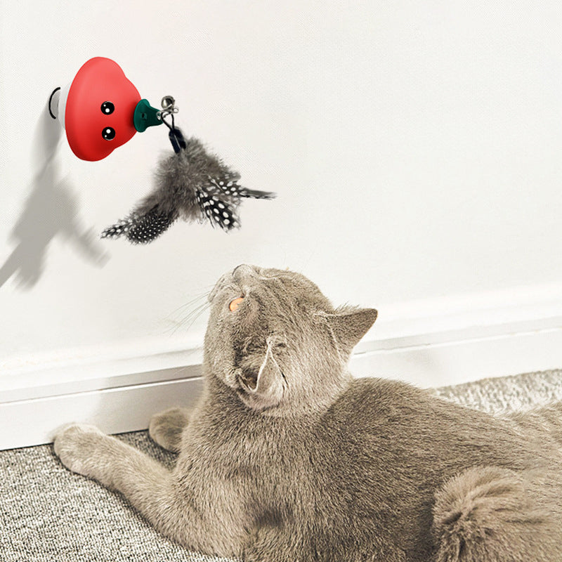 Retractable Wand Suction Cup Interactive Pet Teaser Toy