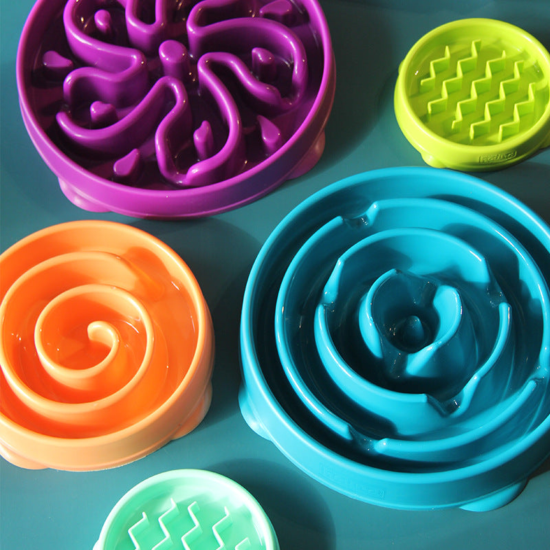 Slow-Feeding Anti-Choke Portable Pet Food Bowl