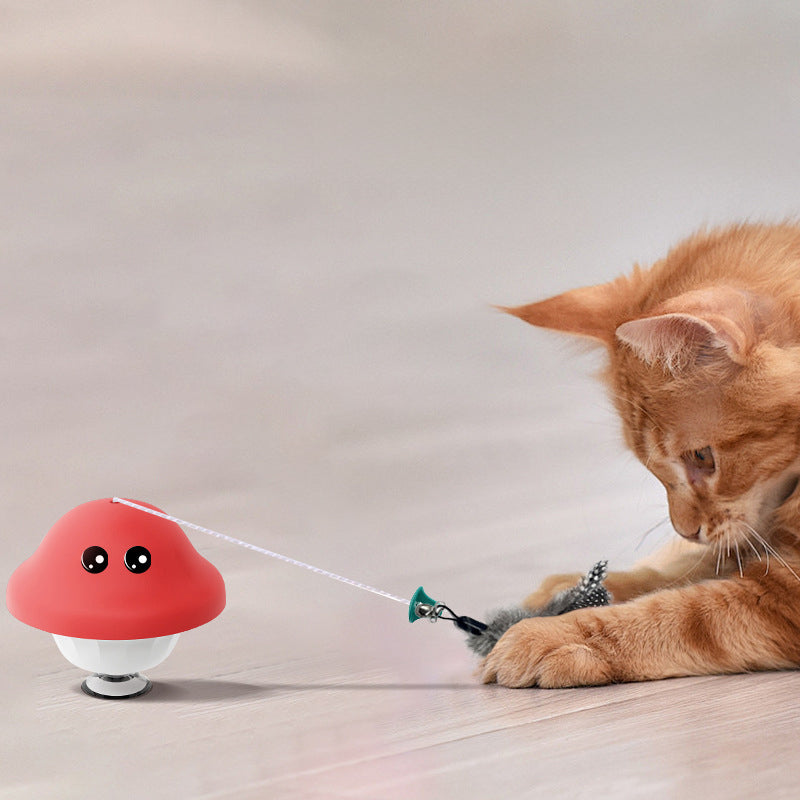 Retractable Wand Suction Cup Interactive Pet Teaser Toy