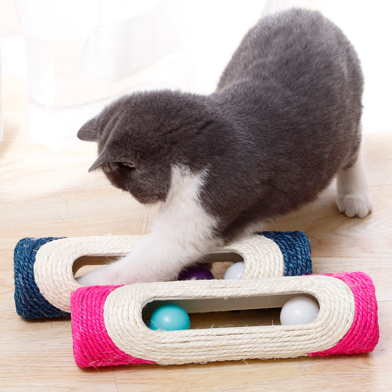 Long Sisal Drum Interactive Pet Toy Set