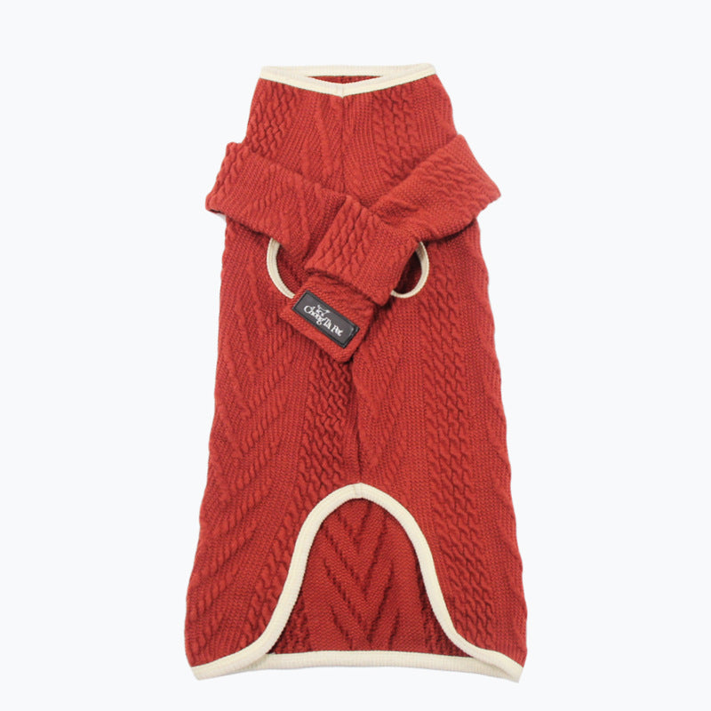 Pet Vintage Twist Sweater Stylish Warm Clothing