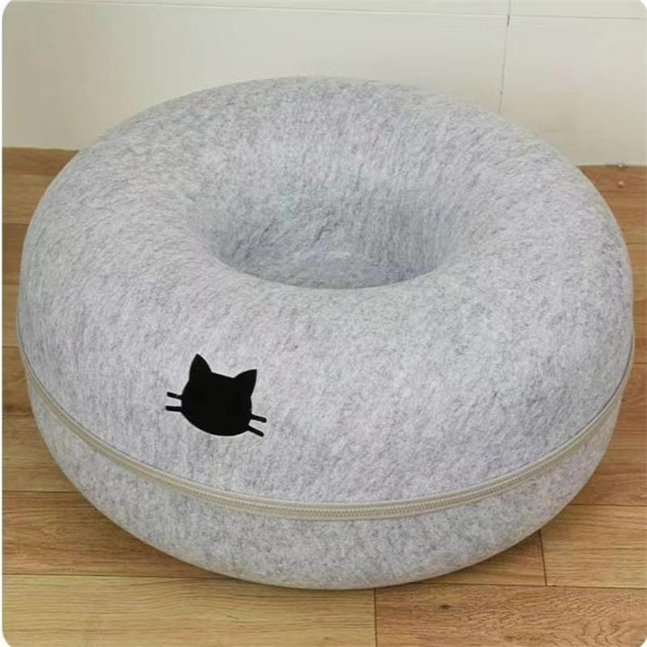 Comfortable Round Pet Bed Tunnel Cozy Sleeping Spot