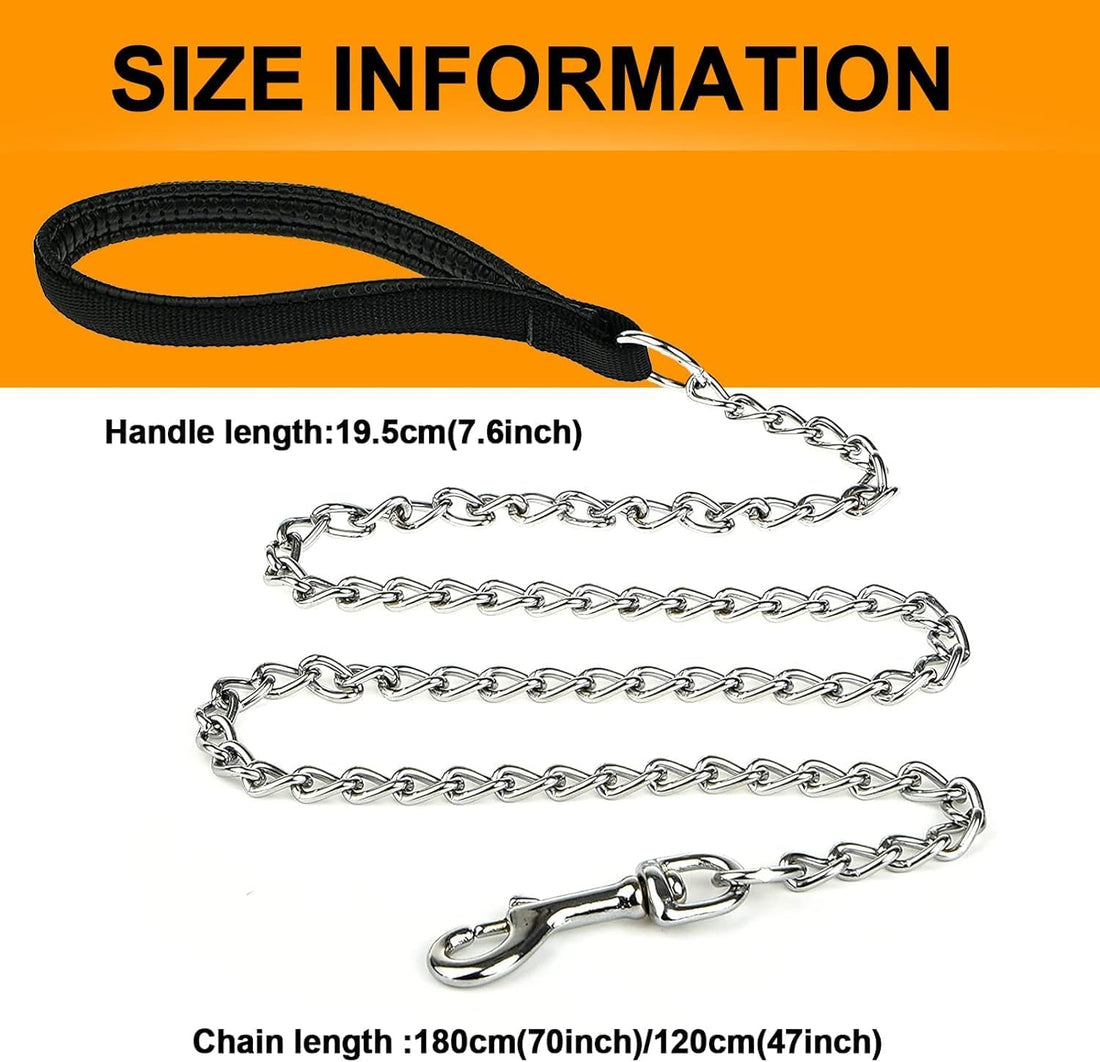 Heavy Duty Metal Pet Leash Chew Proof Chain Handle