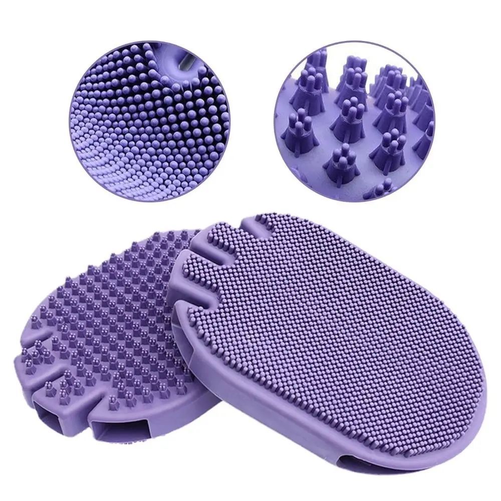 Dual-Sided Pet Grooming Brush Soft Bristle Massage Shampoo Tool