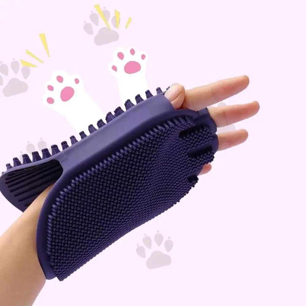 Dual-Sided Pet Grooming Brush Soft Bristle Massage Shampoo Tool