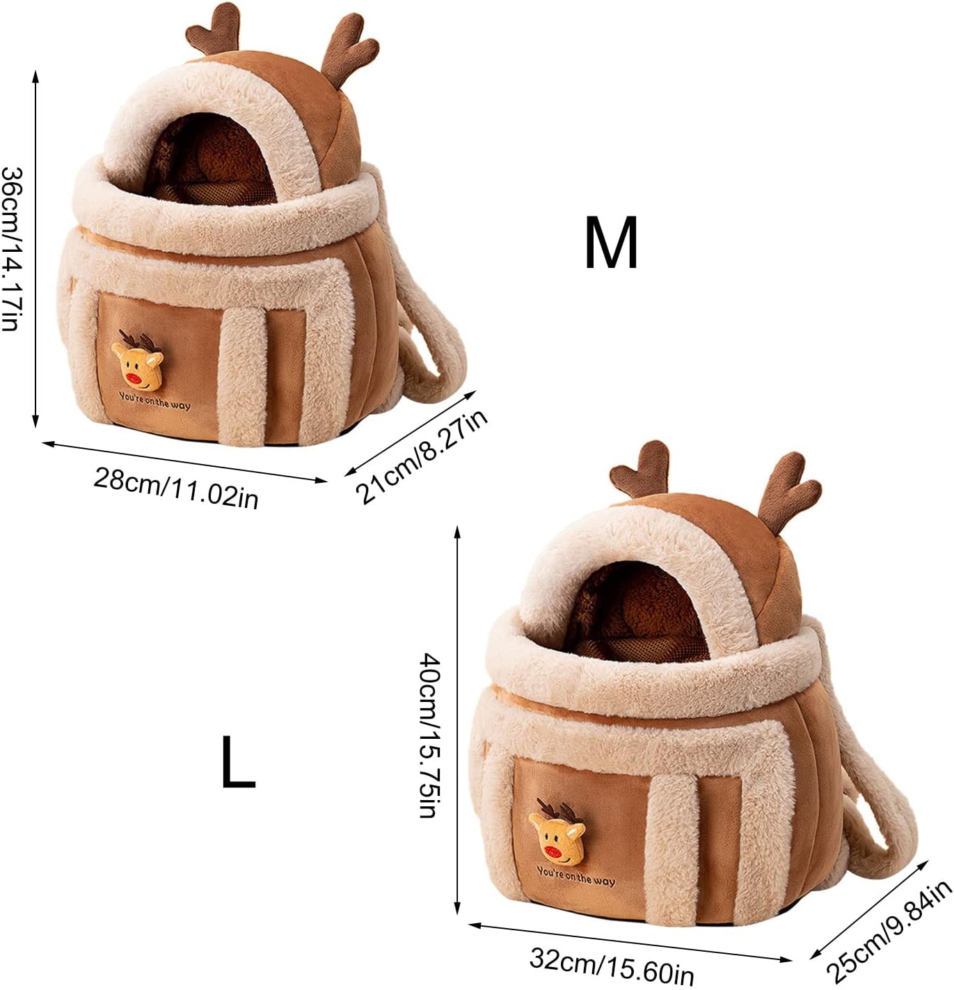 Plush Pet Travel Carrier Backpack Winter Outdoor Bag