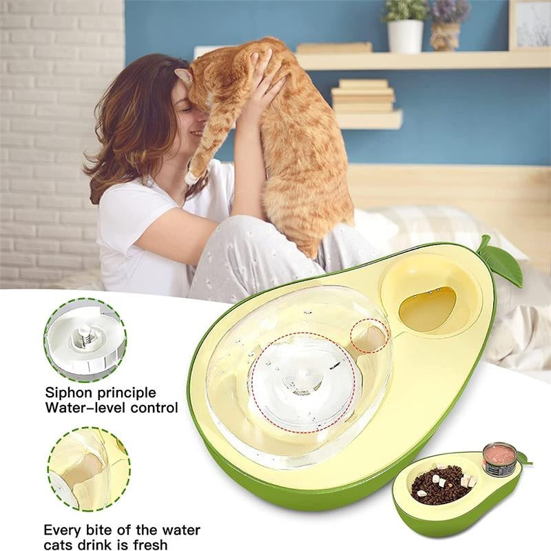Automatic Avocado-Shaped Pet Water And Food Dispenser