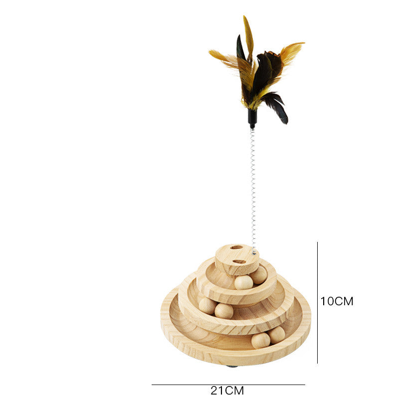 Solid Wood Turntable Bite-Resistant Interactive Pet Toy