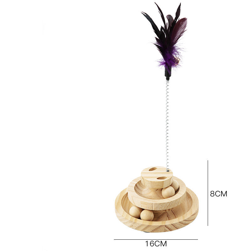 Solid Wood Turntable Bite-Resistant Interactive Pet Toy