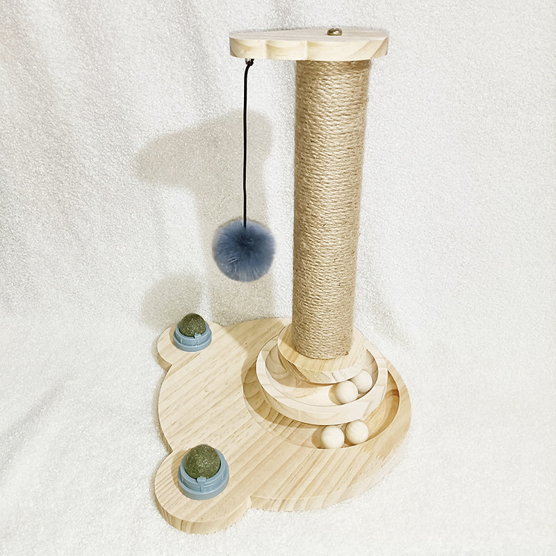Solid Wood Turntable Bite-Resistant Interactive Pet Toy