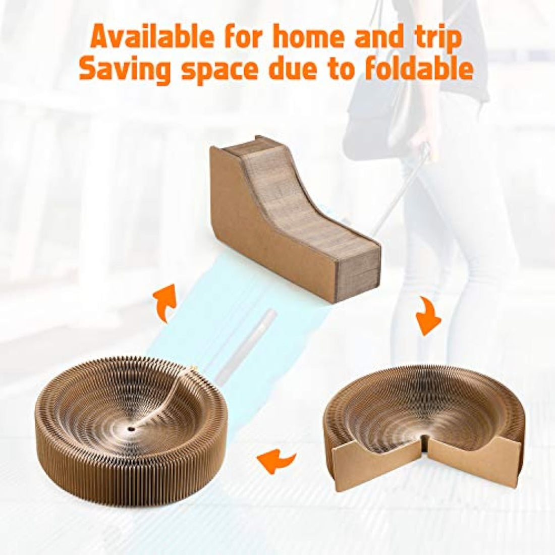 Collapsible Cardboard Pet Scratcher Lounge Round Bed