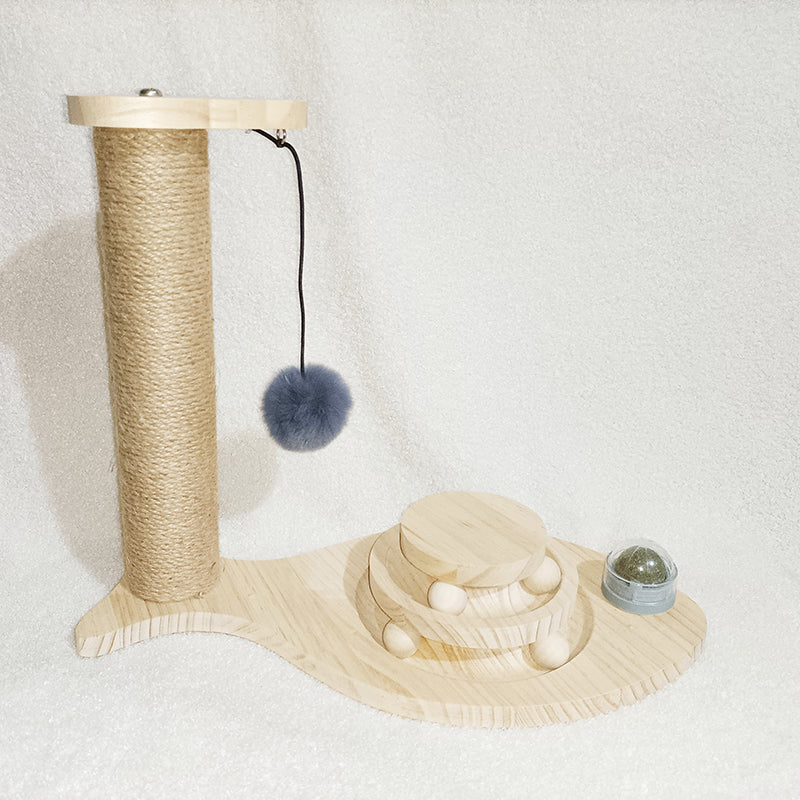 Solid Wood Turntable Bite-Resistant Interactive Pet Toy