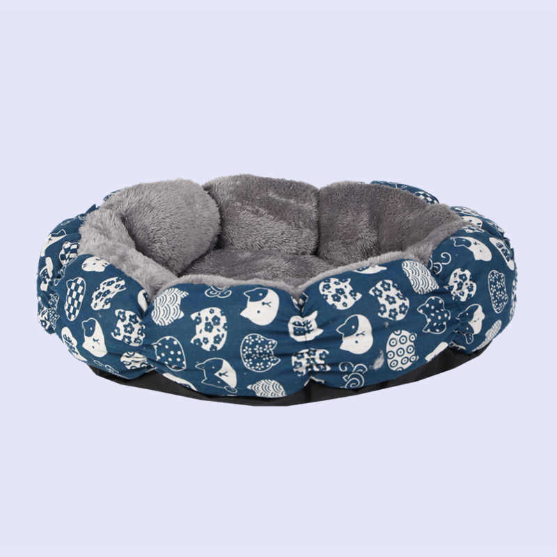 Calming Donut Pet Bed Soft Fluffy Round Design