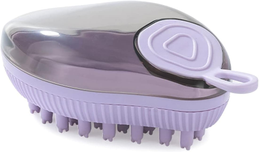Silicone Pet Bath Massage Brush With Soap Dispenser Grooming