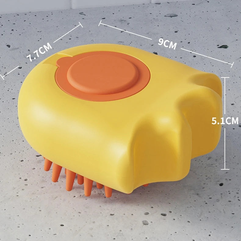 Pet Bath Massage Brush Grooming Comb With Shampoo Dispenser