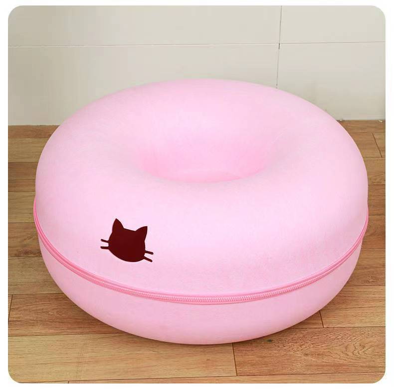 Comfortable Round Pet Bed Tunnel Cozy Sleeping Spot