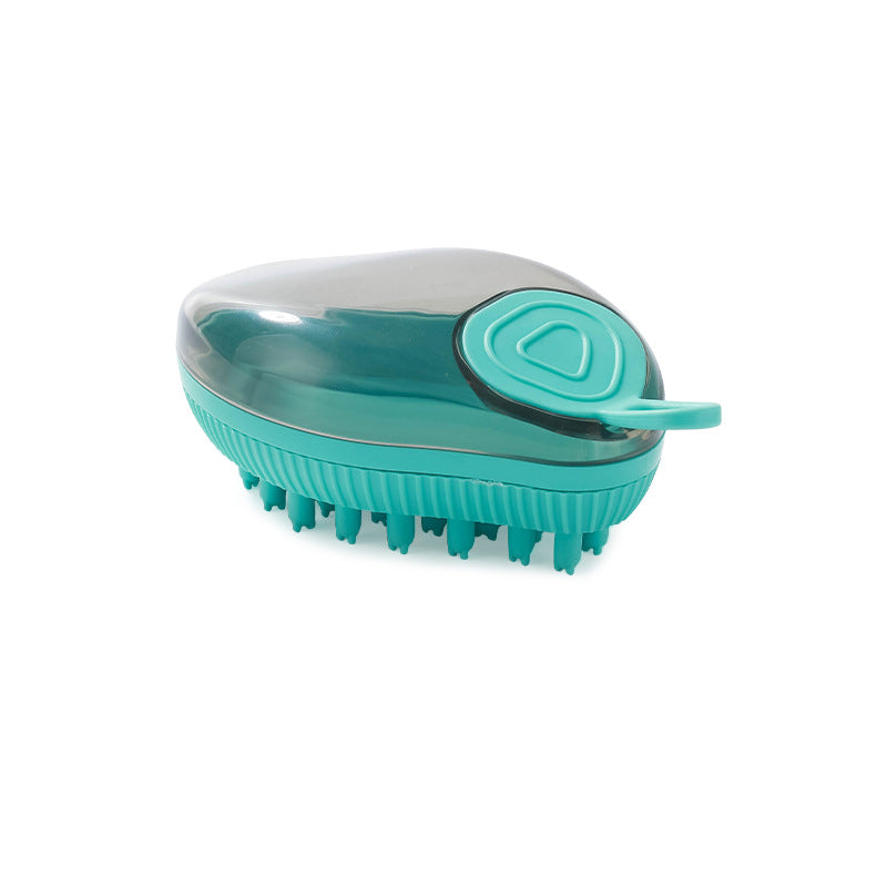 Silicone Pet Bath Massage Brush With Soap Dispenser Grooming