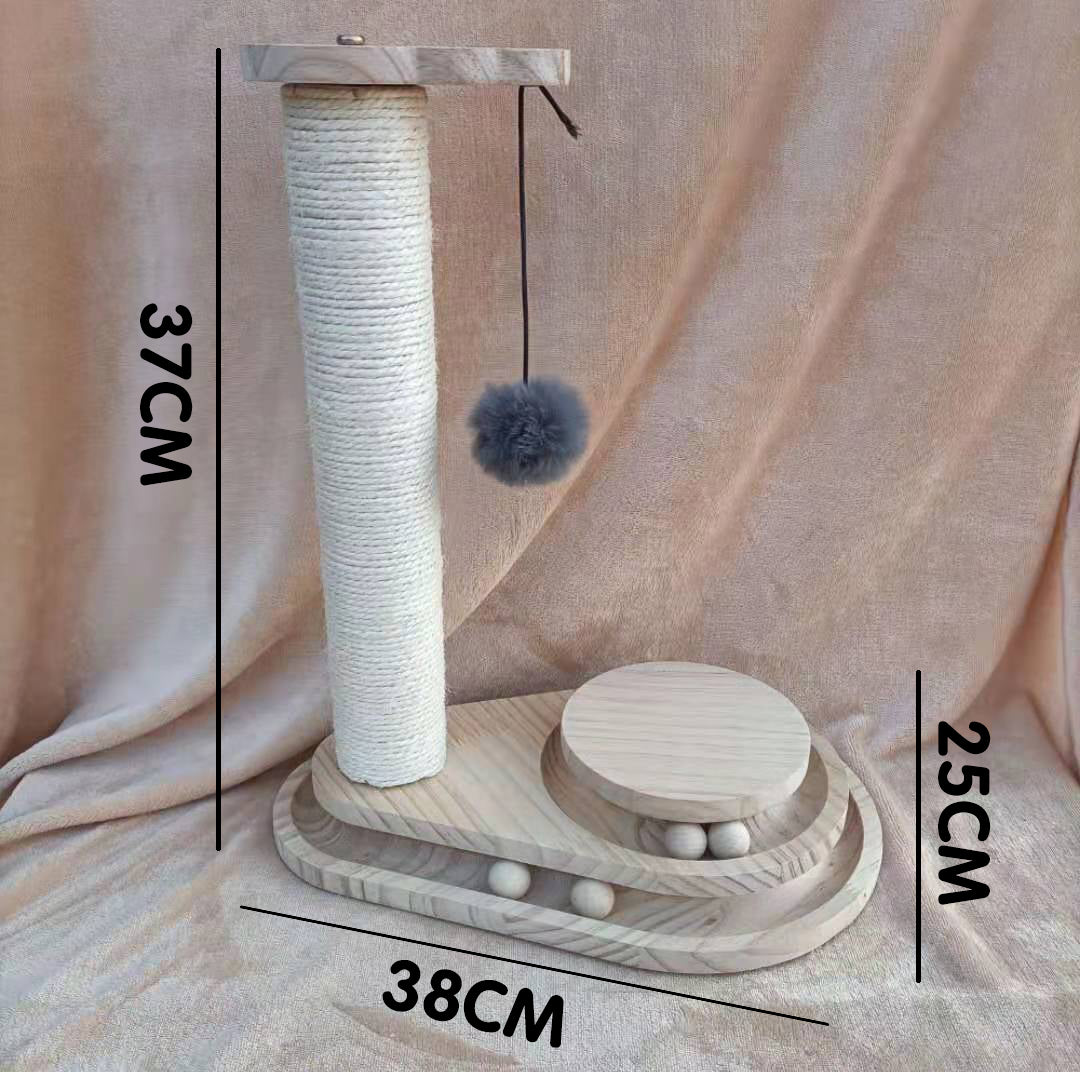 Solid Wood Turntable Bite-Resistant Interactive Pet Toy