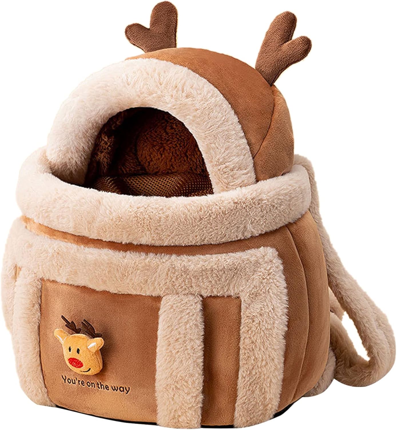 Plush Pet Travel Carrier Backpack Winter Outdoor Bag