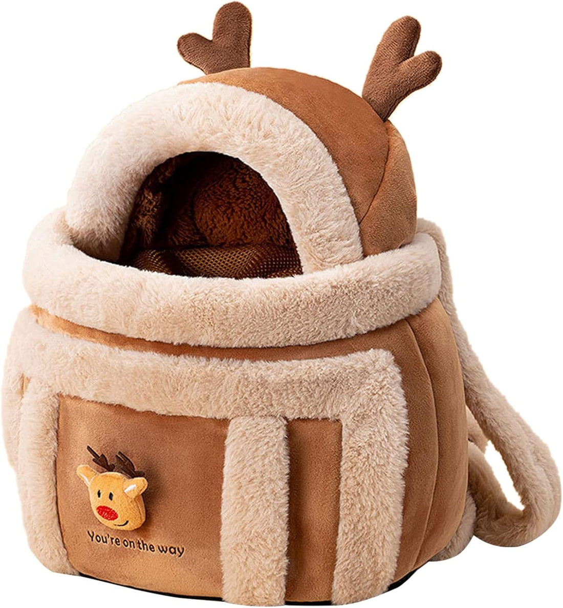 Plush Pet Travel Carrier Backpack Winter Outdoor Bag
