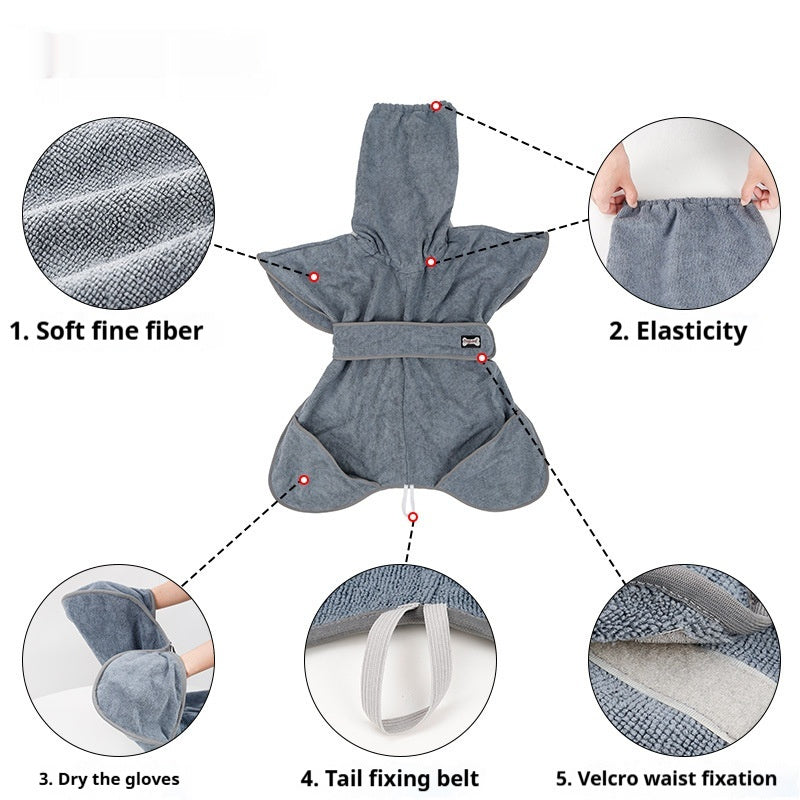 Cotton Pet Bath Towel Super Absorbent Quick-Dry