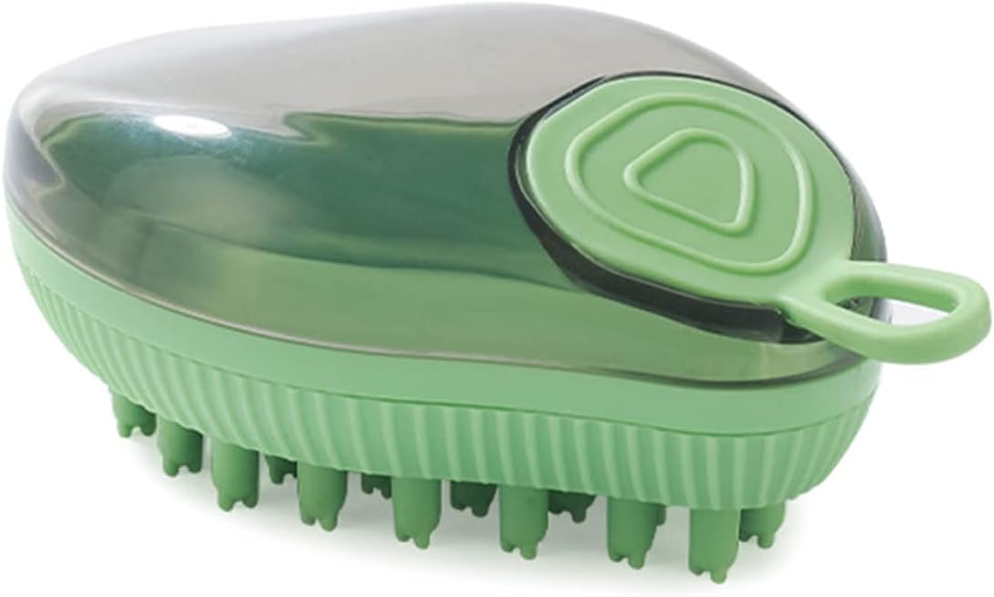 Silicone Pet Bath Massage Brush With Soap Dispenser Grooming